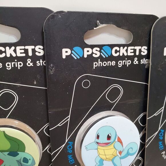4 New Pokemon Popsocket Lot Phone Grip Stand Eevee Squirtle Charmander Bulbasaur - Picture 2 of 5